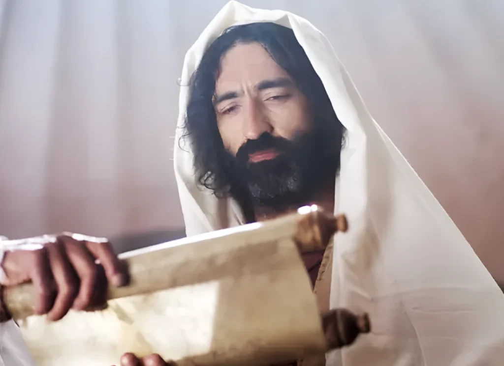 jesus reading scroll synagogue