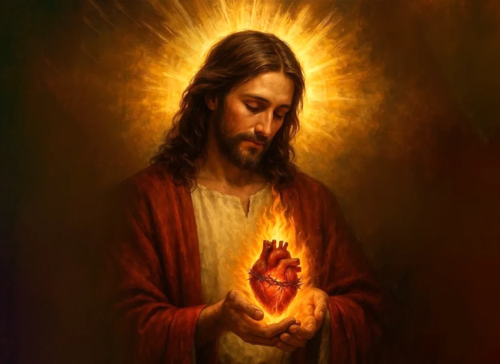 Aku Datang untuk Melemparkan Api hati yesus berkobar kobar