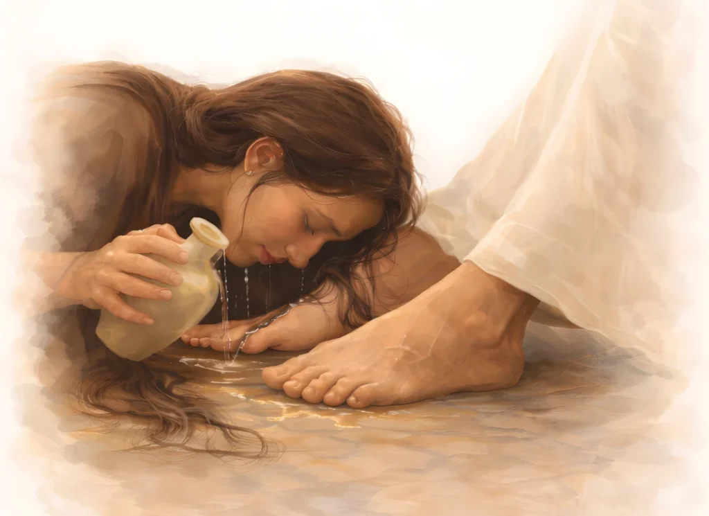 Cinta Melimpah Ruah Bagi Yesus maria mengurapi kaki yesus