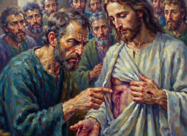 menyentuh luka yesus