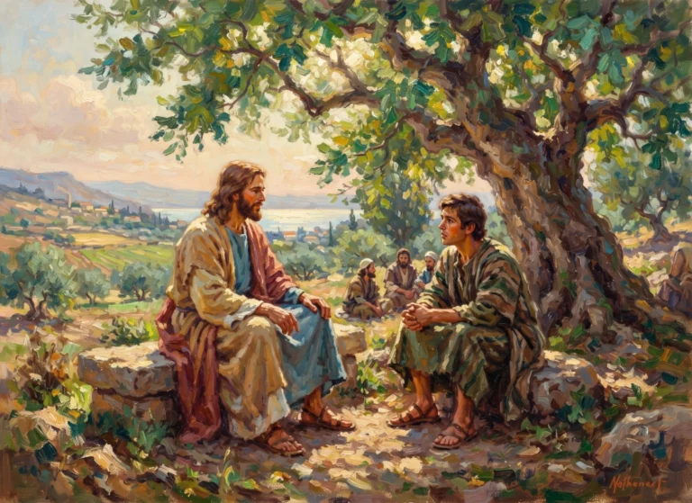 jesus and nathanael under fig tree